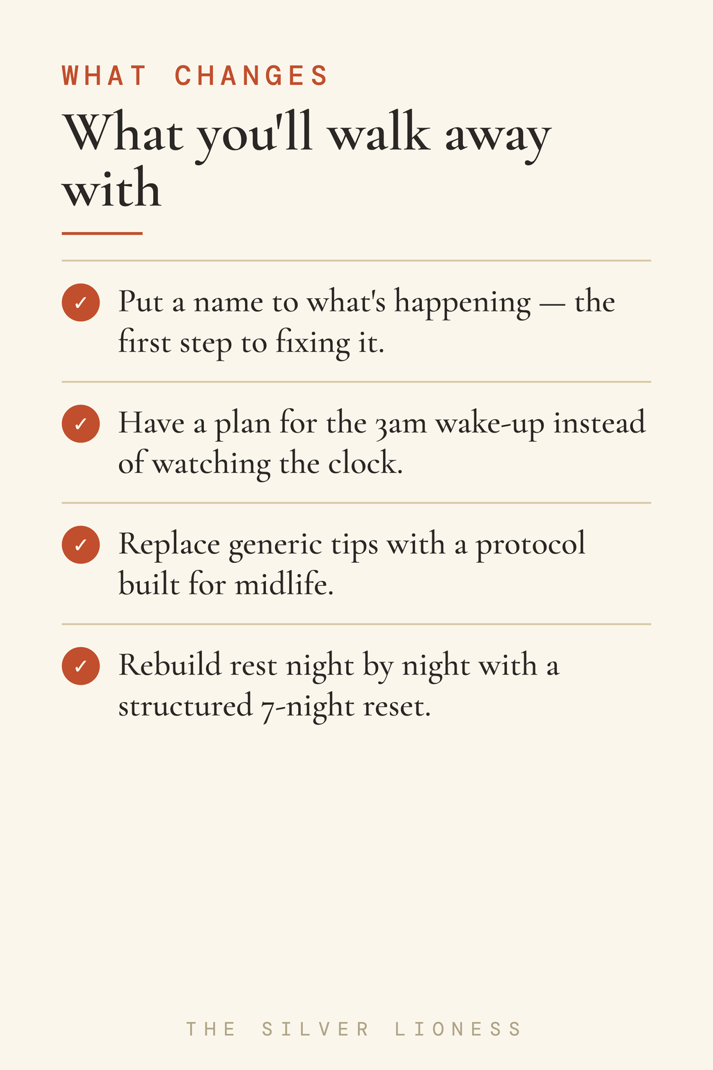 Sleep Again — what you'll walk away with